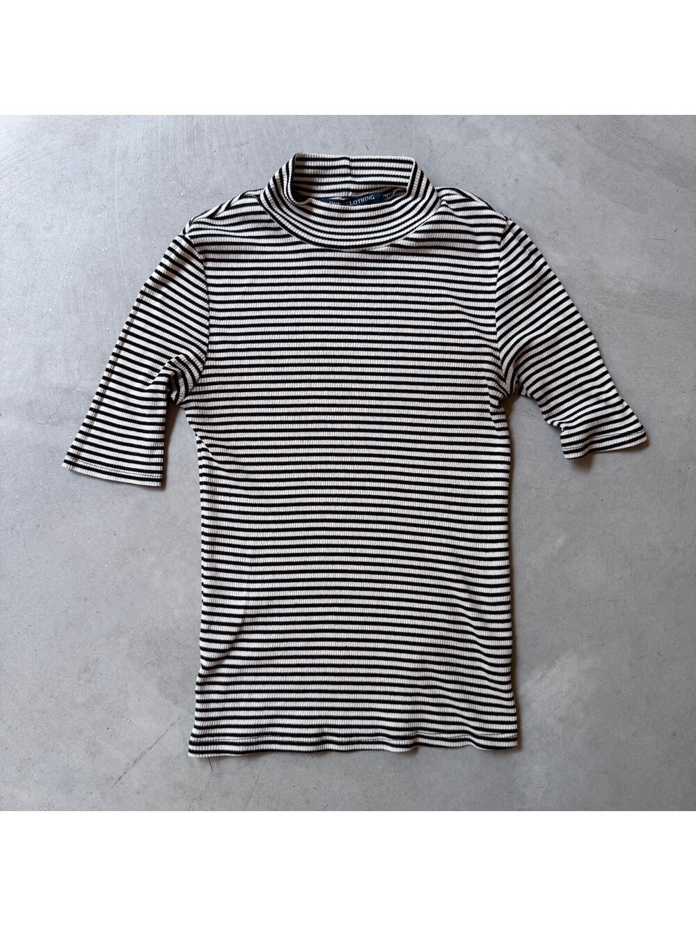 Striped Tee Shirt Top Mock Neck One Love Clothing Los Angeles
